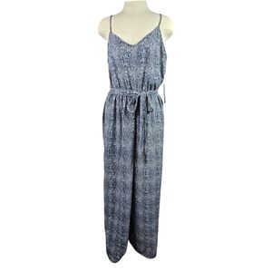 Lulus Liza Navy Blue Snake Print Sleeveless Jumpsuit